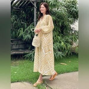 Lime Green Geometric Maxi Dress